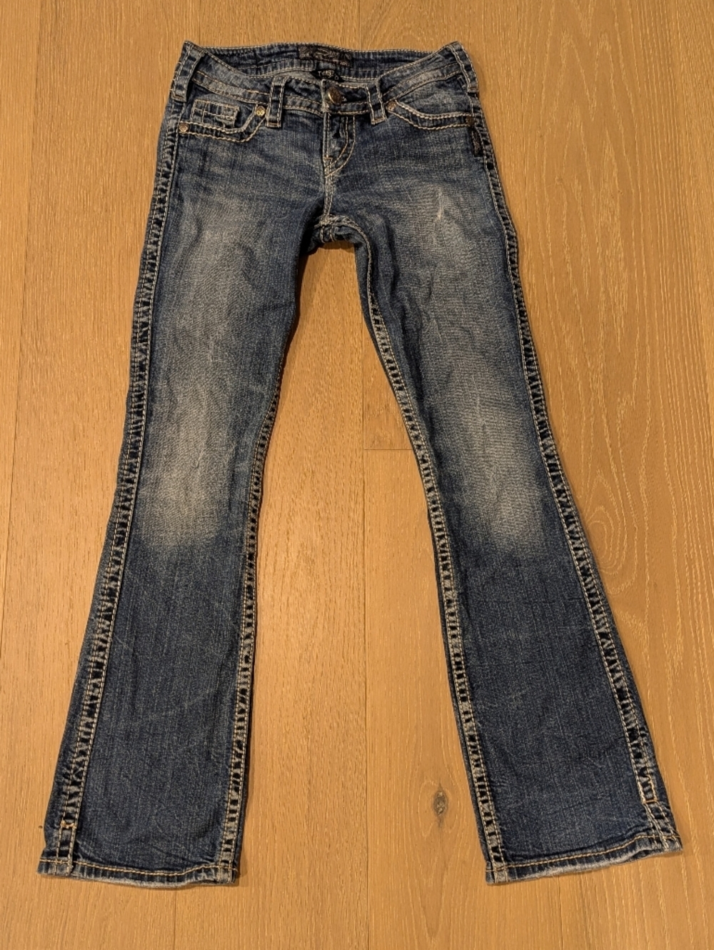 Silver Jeans Faded Dark Blue Bootcut Denim Twisted Fit